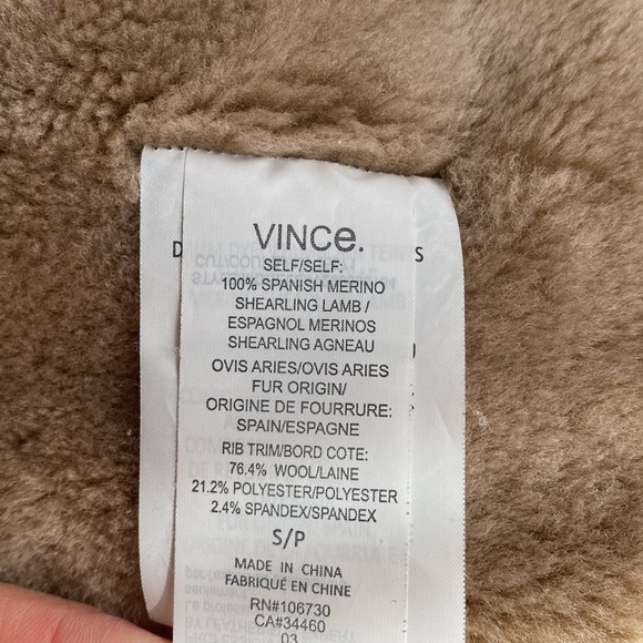 Vince tan shearling draped open jacket - Picture 6 of 10